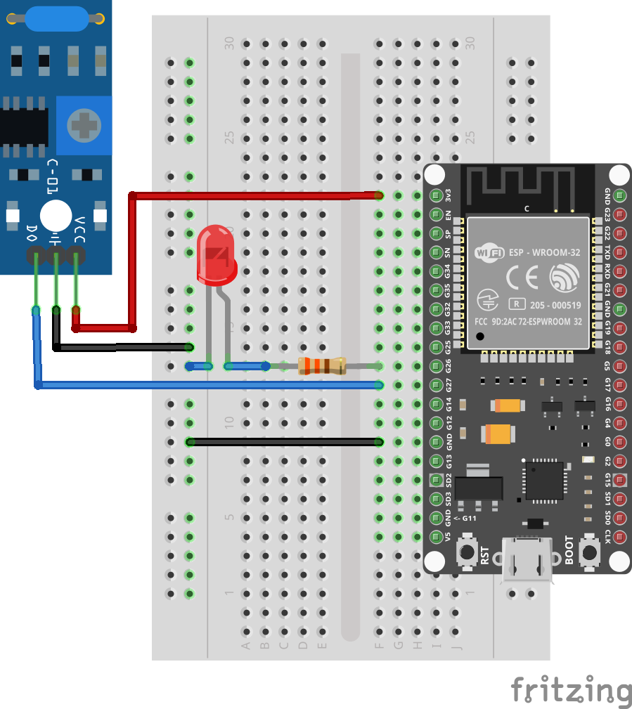 Wiring diagram for a binary sensor