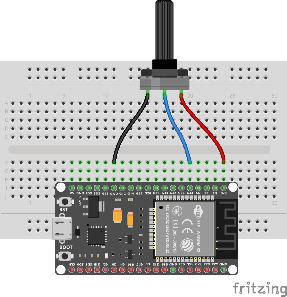 Wiring diagram for a potentiometer