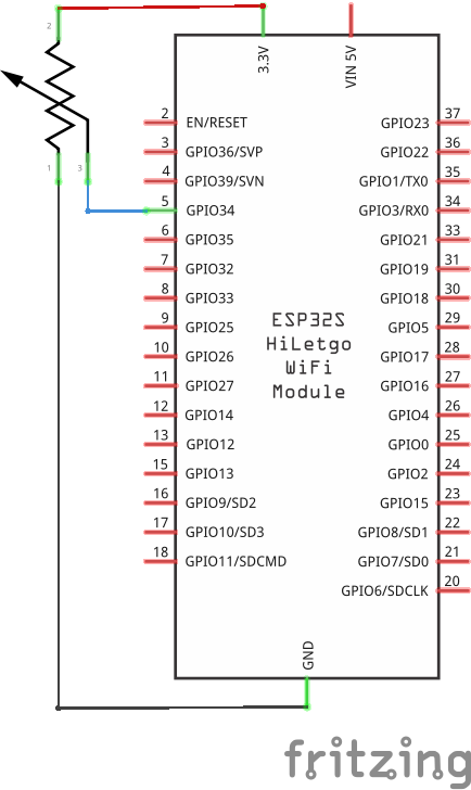 Schematics for a potentiometer